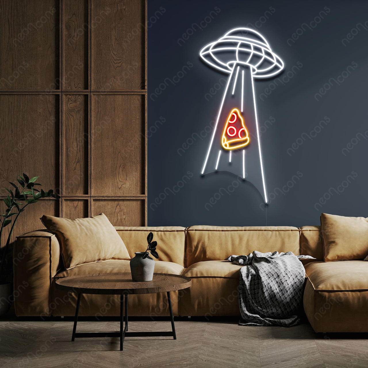 "Abducting Pizza" LED Neon