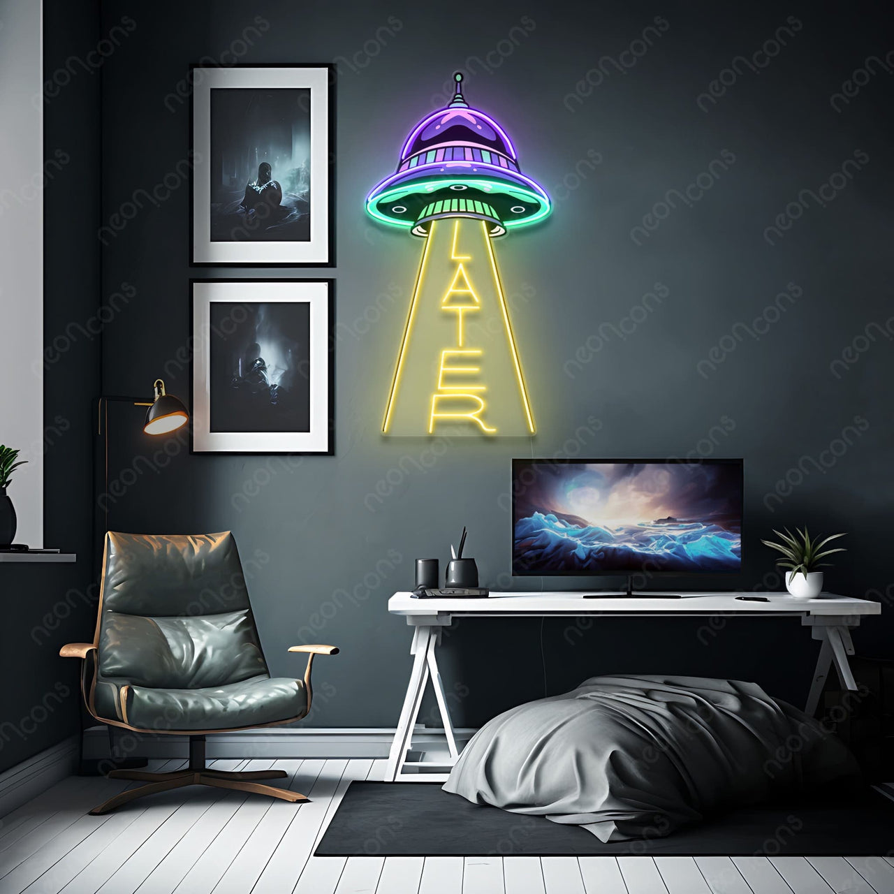 "Abducting Later" Neon x Acrylic Artwork by Neon Icons