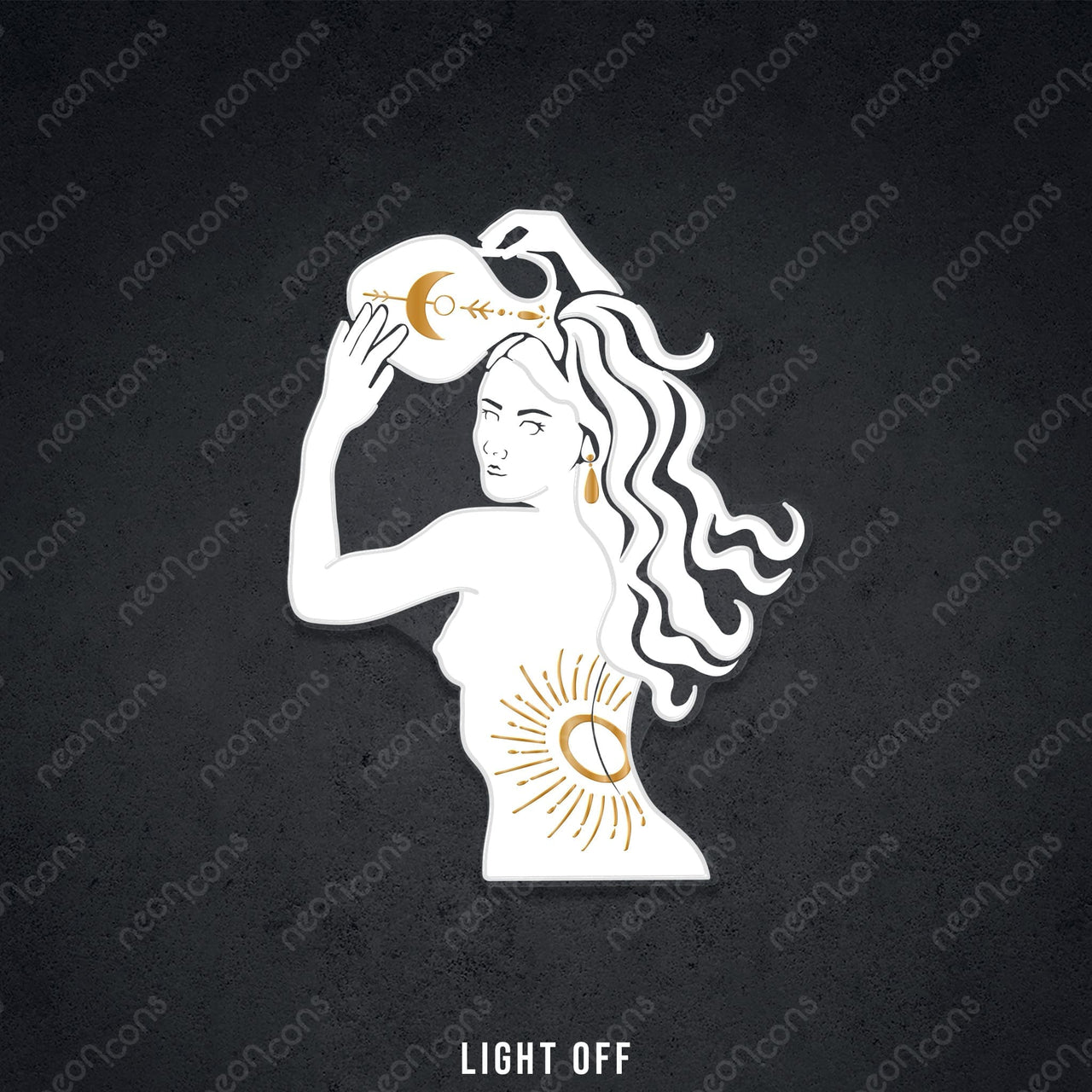 "Aquarius Goddess" LED Neon x Print x Reflective Acrylic by Neon Icons