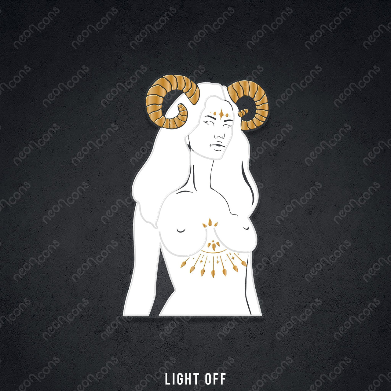 "Aries Goddess" LED Neon x Print x Reflective Acrylic by Neon Icons