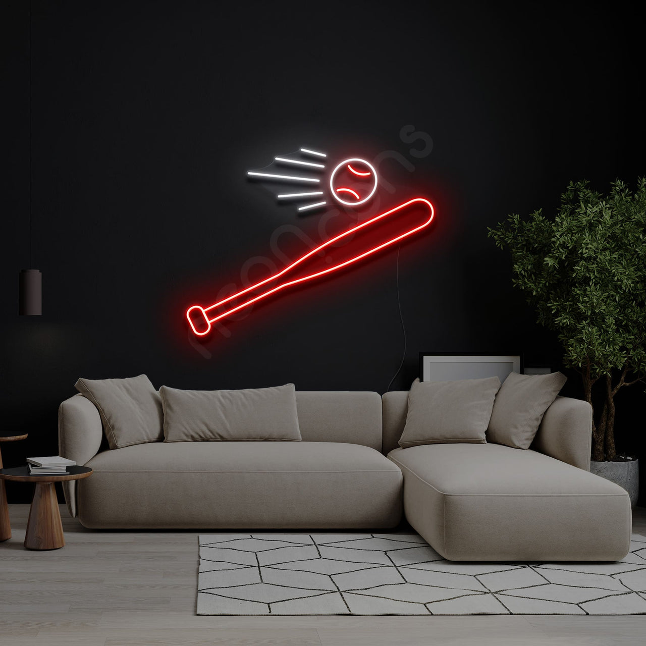 "Batter Up" Multicolour Neon Sign by Neon Icons