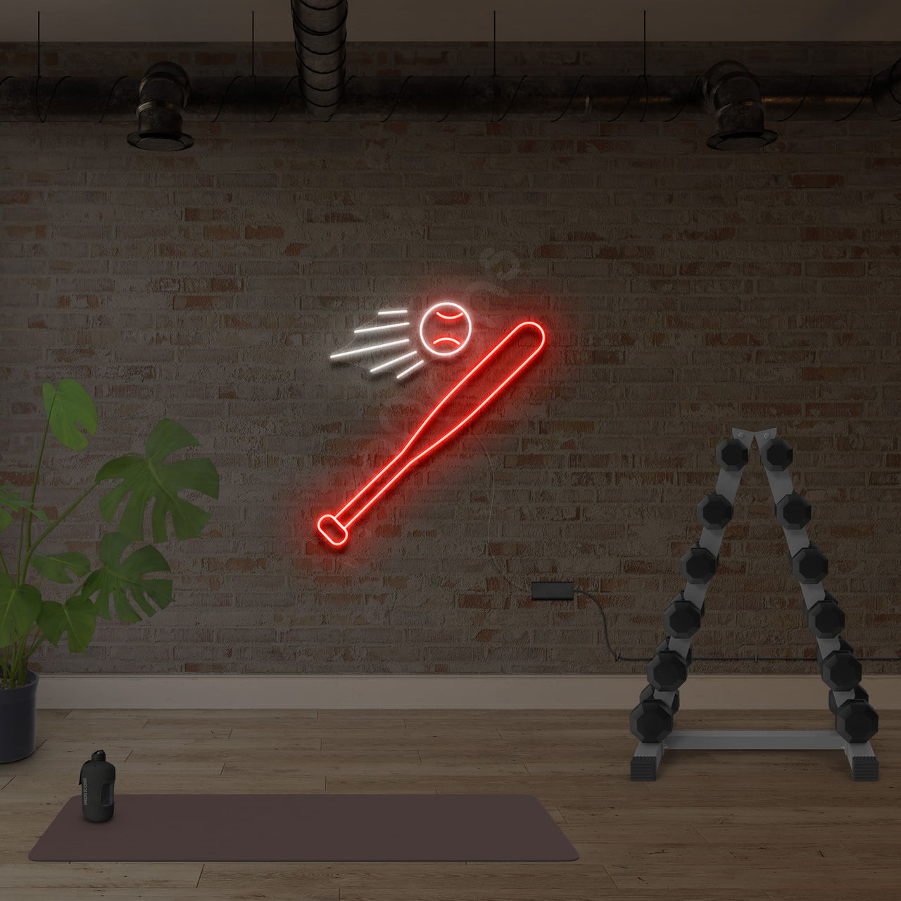 "Batter Up" Multicolour Neon Sign by Neon Icons