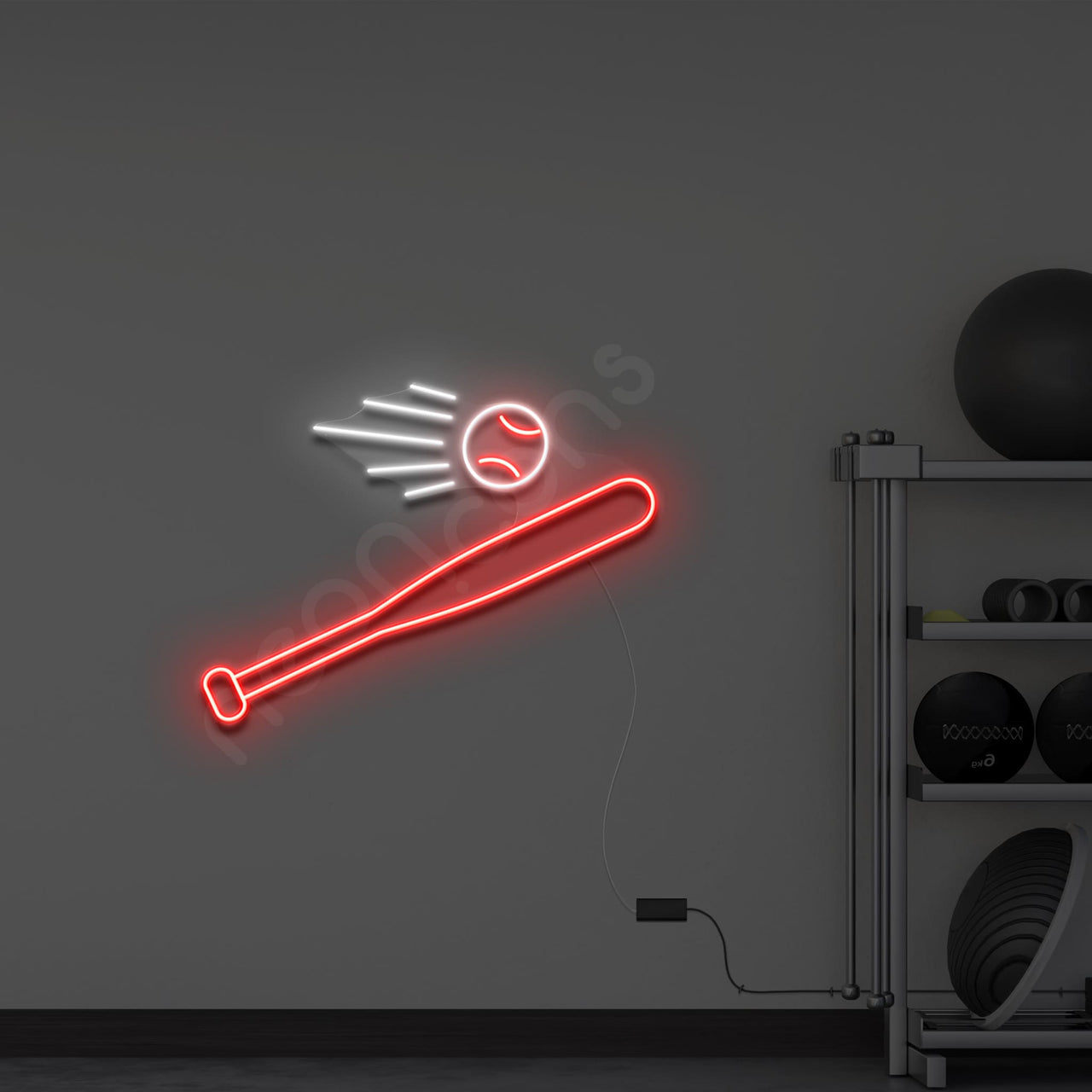 "Batter Up" Multicolour Neon Sign by Neon Icons