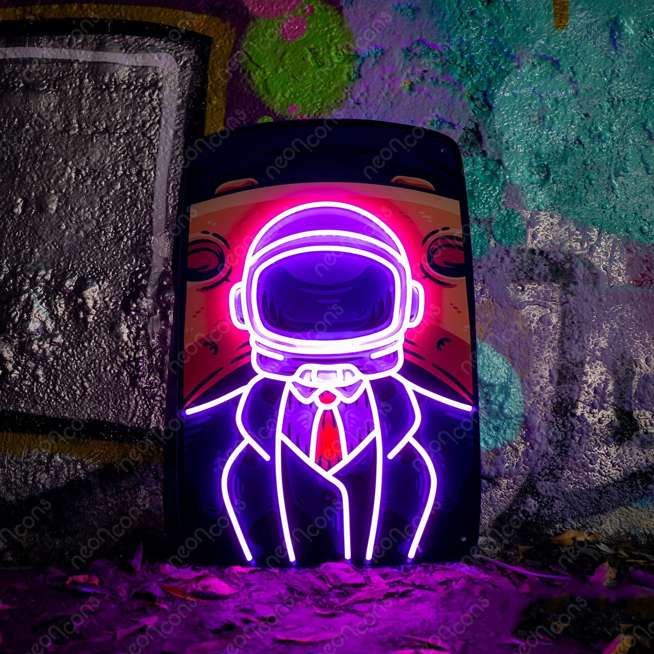 "Big Man On The Moon" LED Neon x Acrylic Artwork by Neon Icons