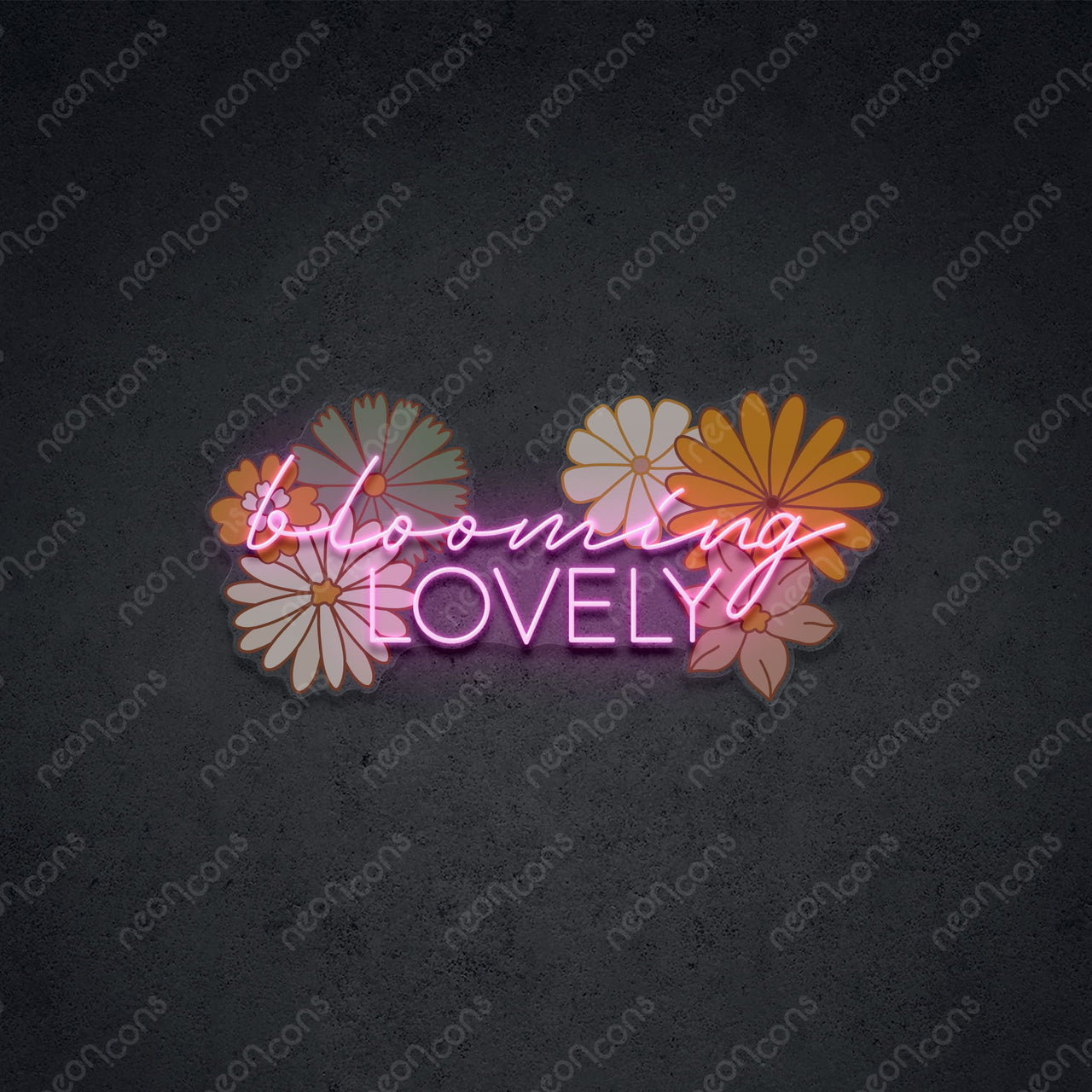 "Blooming Lovely" LED Neon x Print by Neon Icons