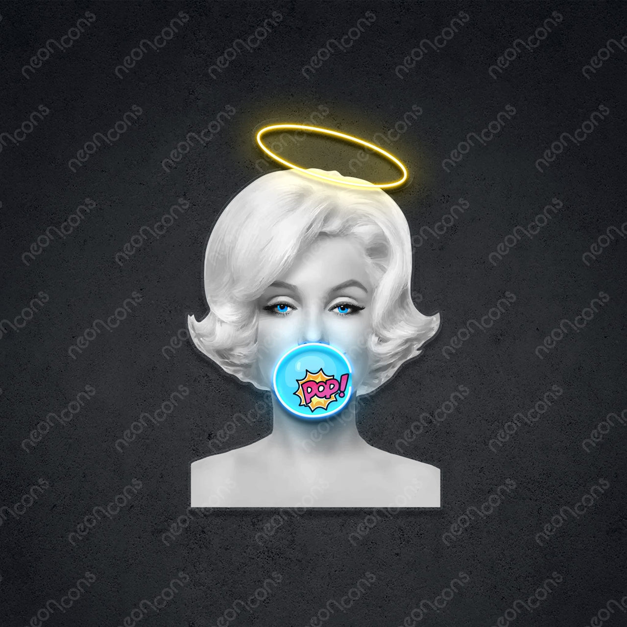 "Bombshell" Neon x Acrylic Artwork 45cm (1.5ft) / Blue / LED Neon x Acrylic Print by Neon Icons