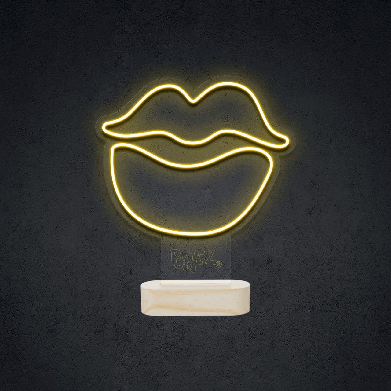 "Bratz Lips on Stand" LED Neon LED Neon x Stand / Yellow by Bratz