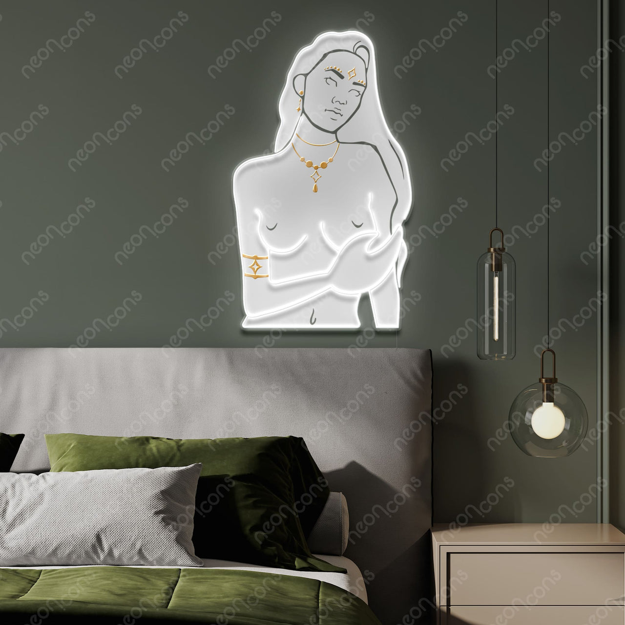 "Cancer Goddess" LED Neon x Print x Reflective Acrylic by Neon Icons