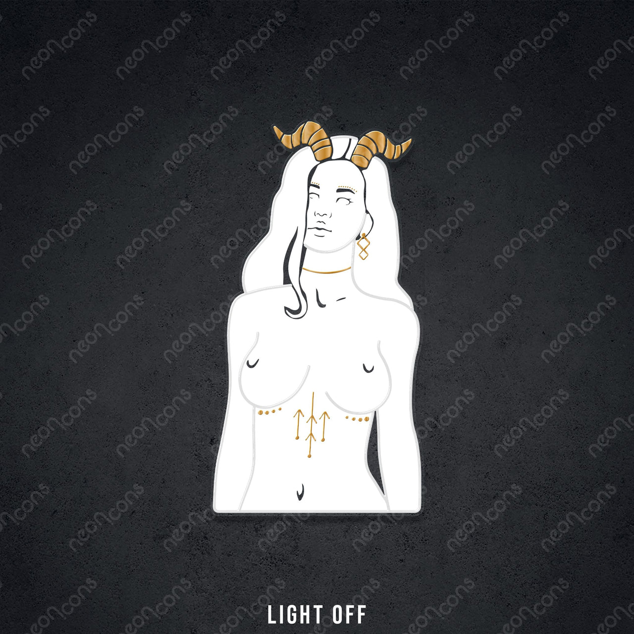 "Capricorn Goddess" LED Neon x Print x Reflective Acrylic by Neon Icons