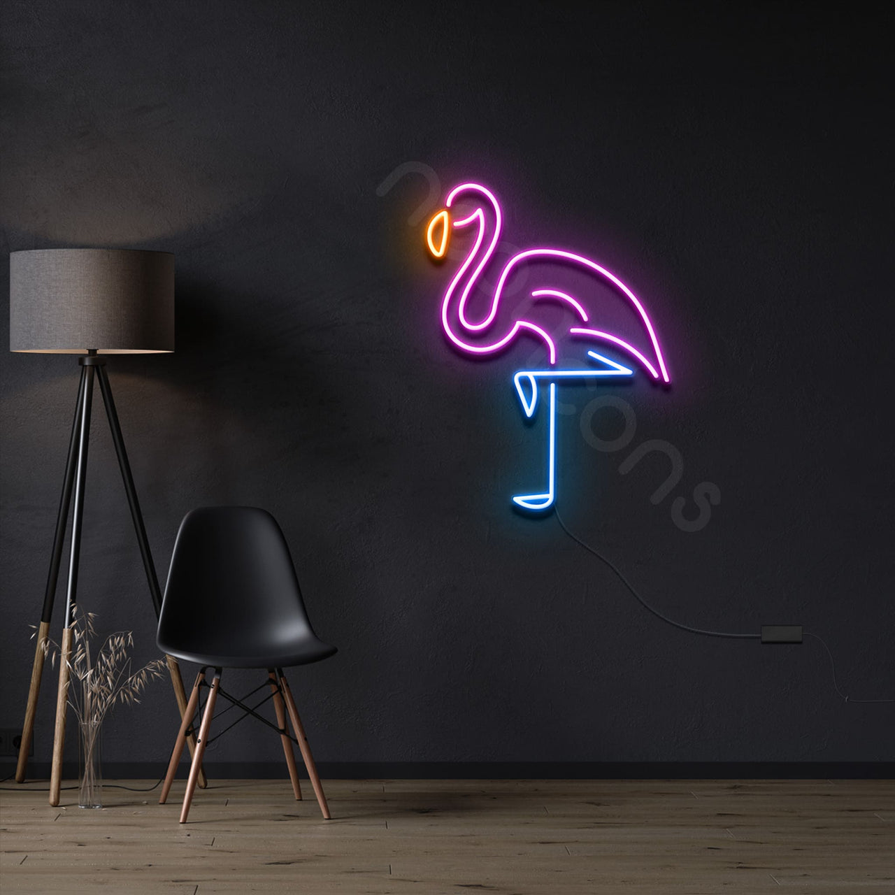 "Colored Flamingo" Neon Sign by Neon Icons