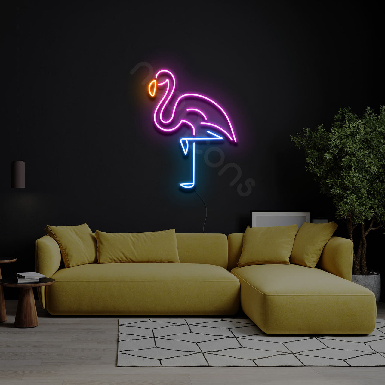 "Colored Flamingo" Neon Sign by Neon Icons