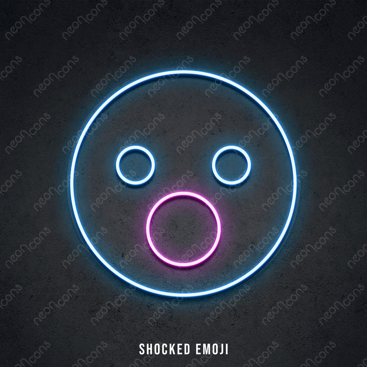 "Emoji Characters" LED Neon Shocked / LED Neon by Neon Icons