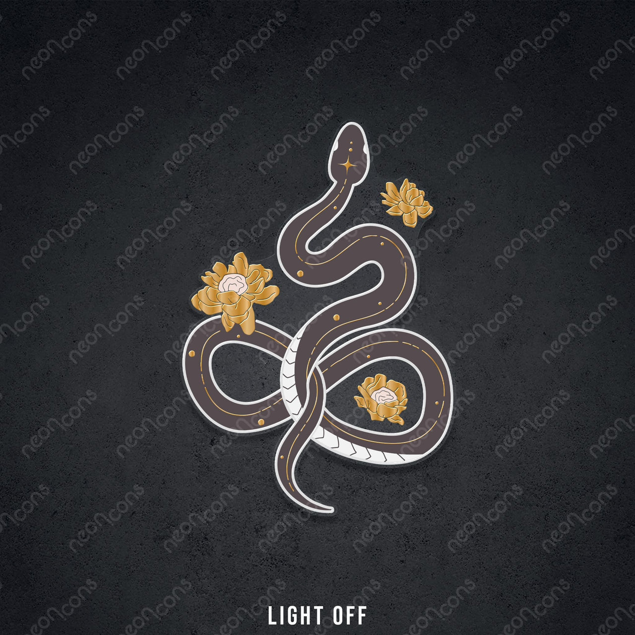 "Floral Serpent" LED Neon x Print x Reflective Acrylic by Neon Icons