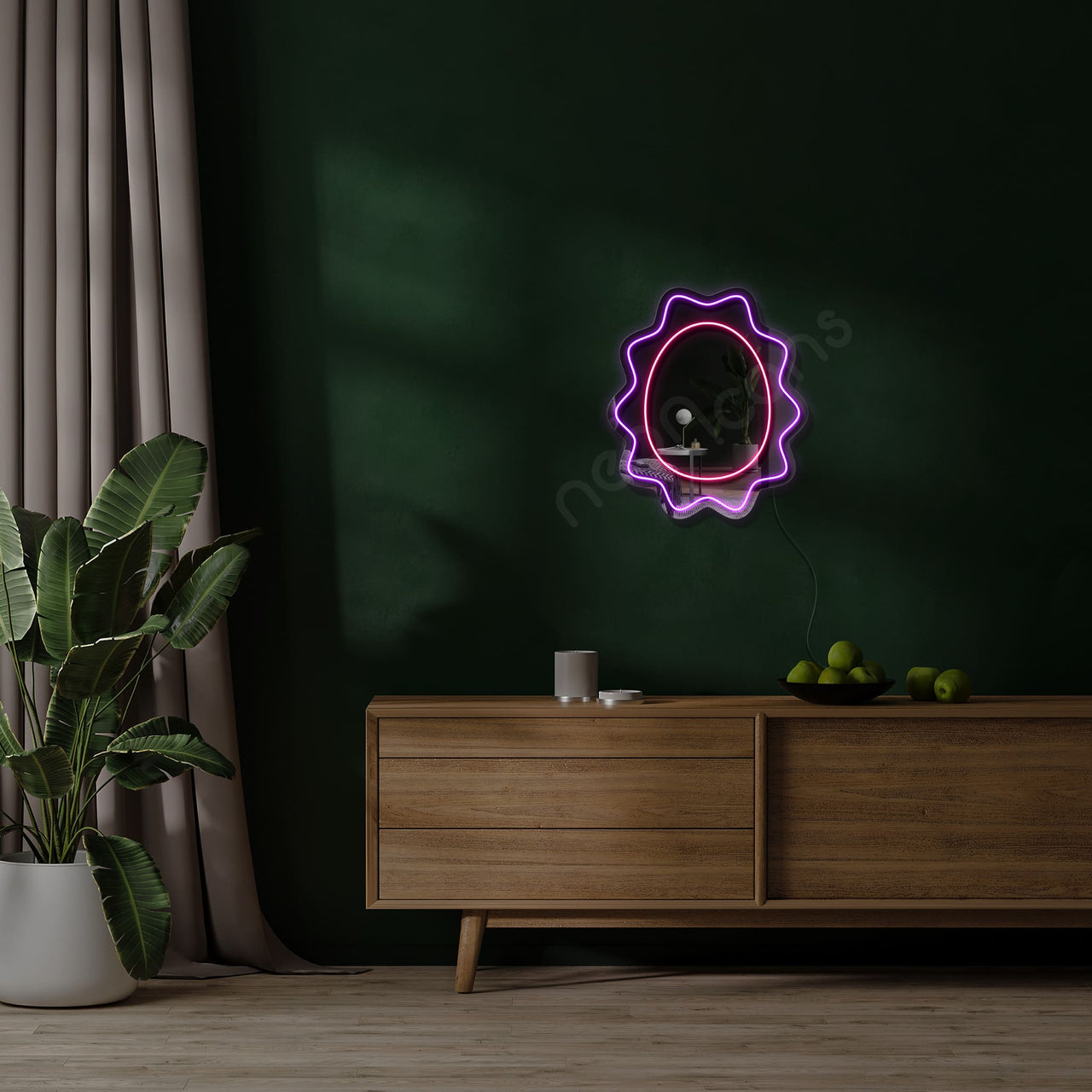 "Flower" LED Neon x Acrylic Mirror by Neon Icons