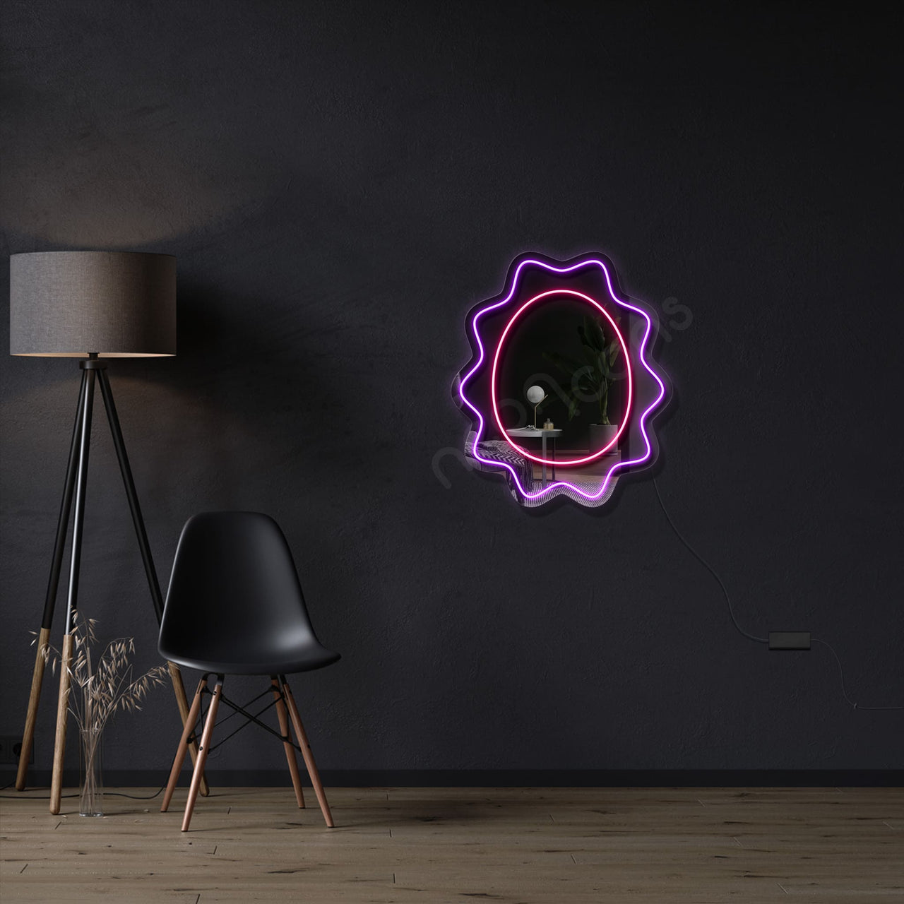 "Flower" LED Neon x Acrylic Mirror by Neon Icons