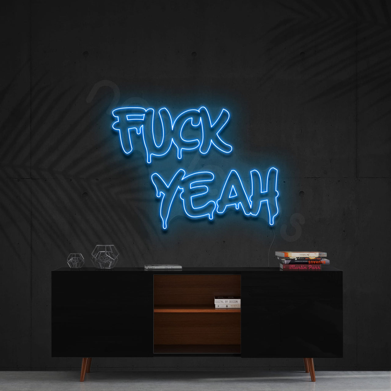 "Fuck Yeah" Neon Sign 60cm (2ft) / Ice Blue / LED by Neon Icons