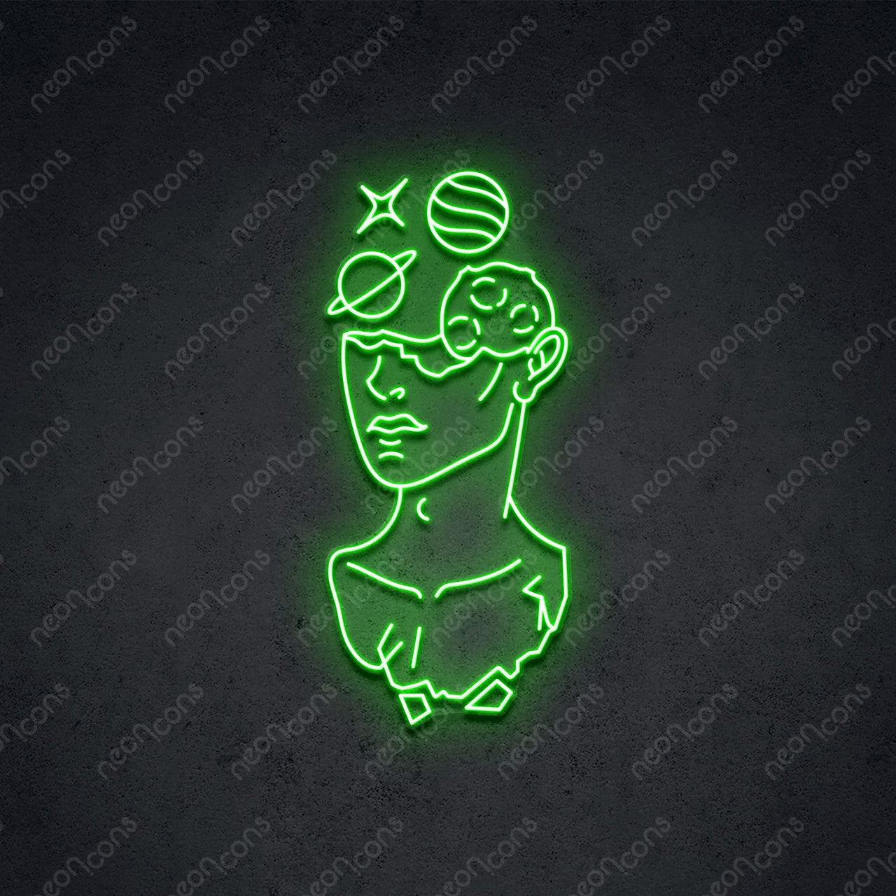 "Galactic David" LED Neon 60cm (2ft) / Green / LED Neon by Neon Icons