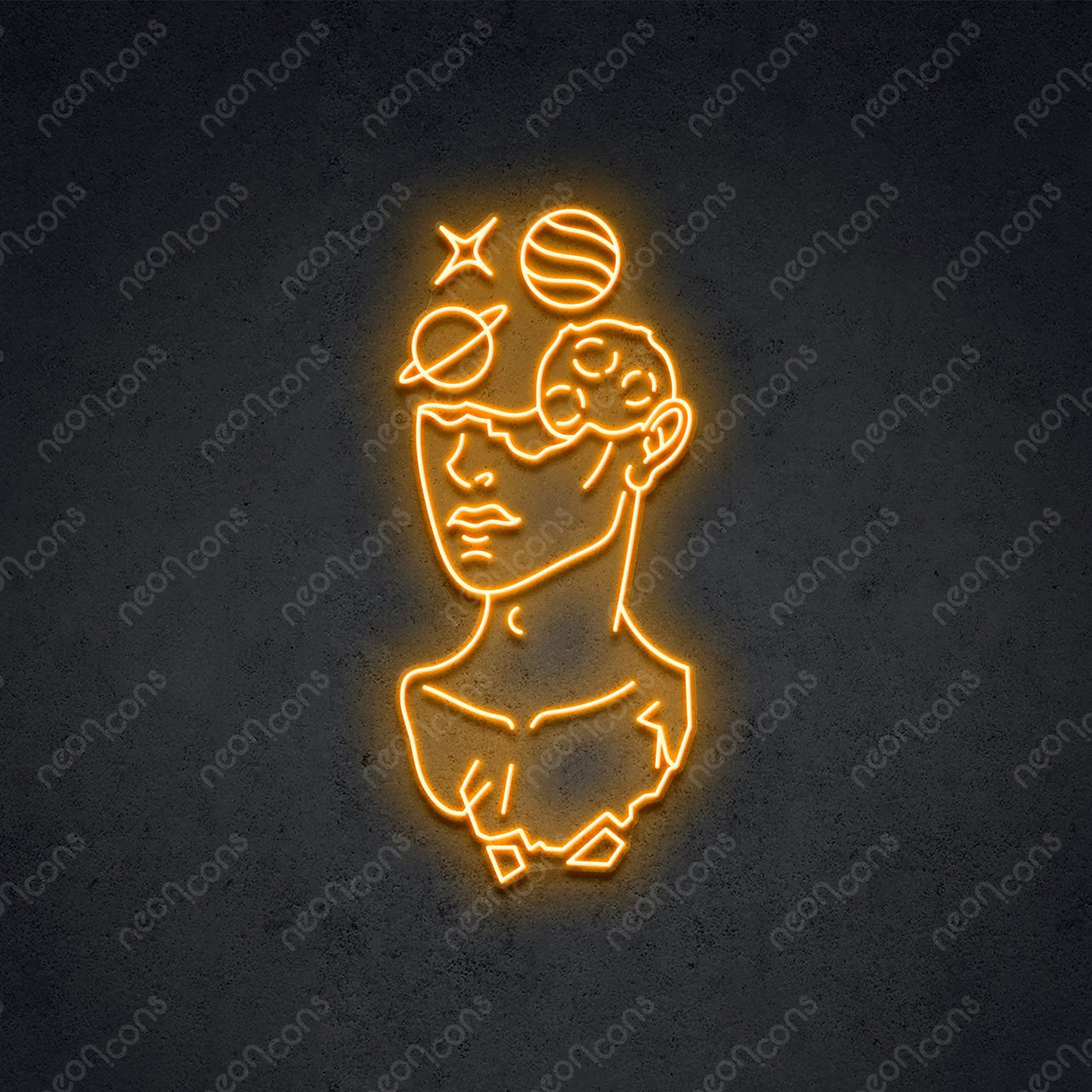 "Galactic David" LED Neon 60cm (2ft) / Orange / LED Neon by Neon Icons