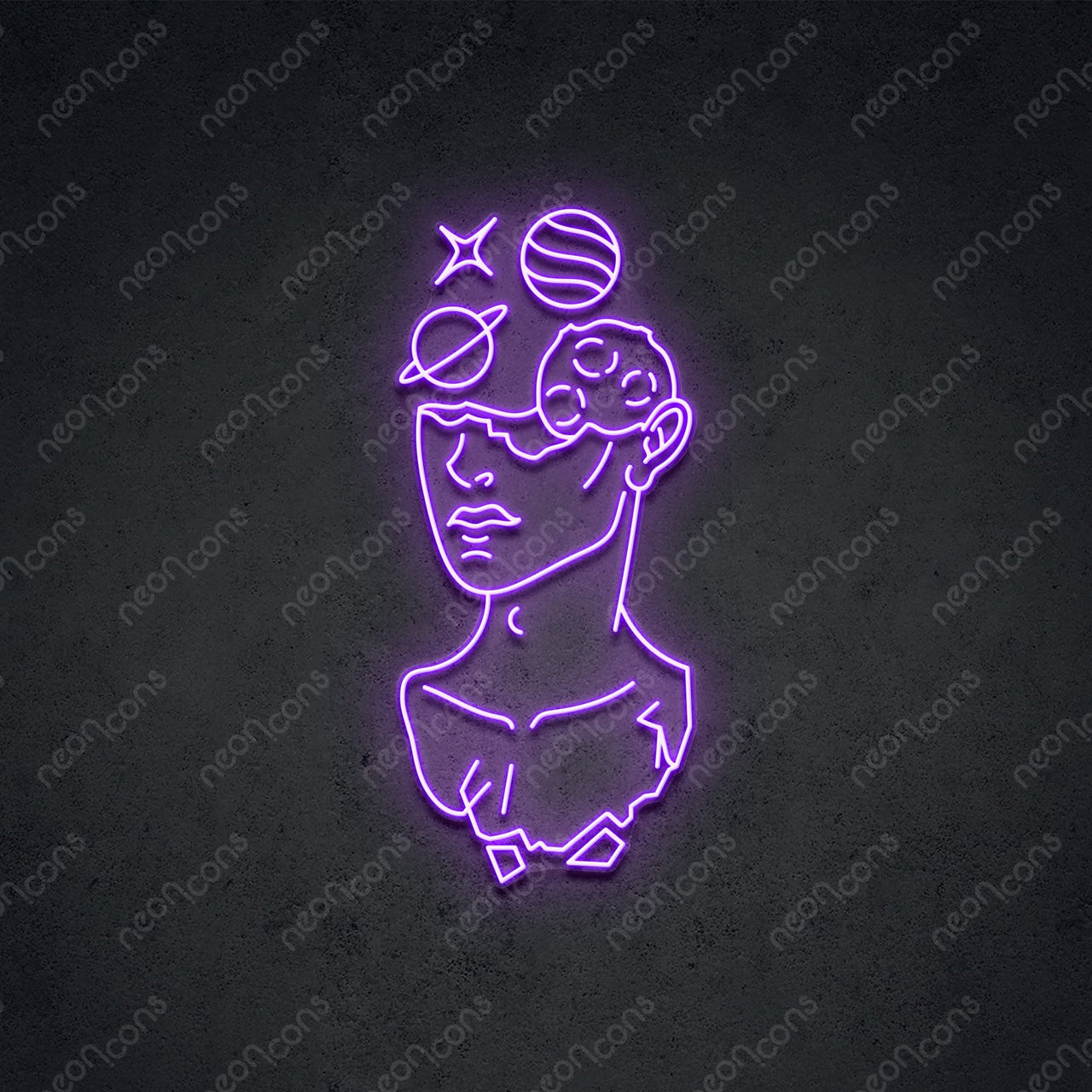 "Galactic David" LED Neon 60cm (2ft) / Purple / LED Neon by Neon Icons