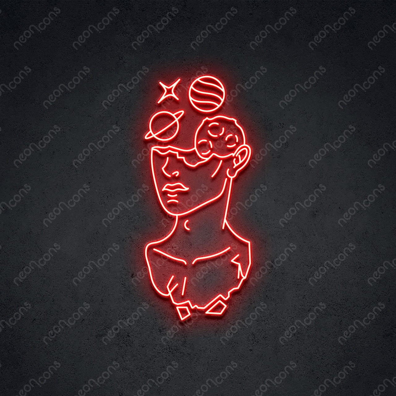 "Galactic David" LED Neon 60cm (2ft) / Red / LED Neon by Neon Icons