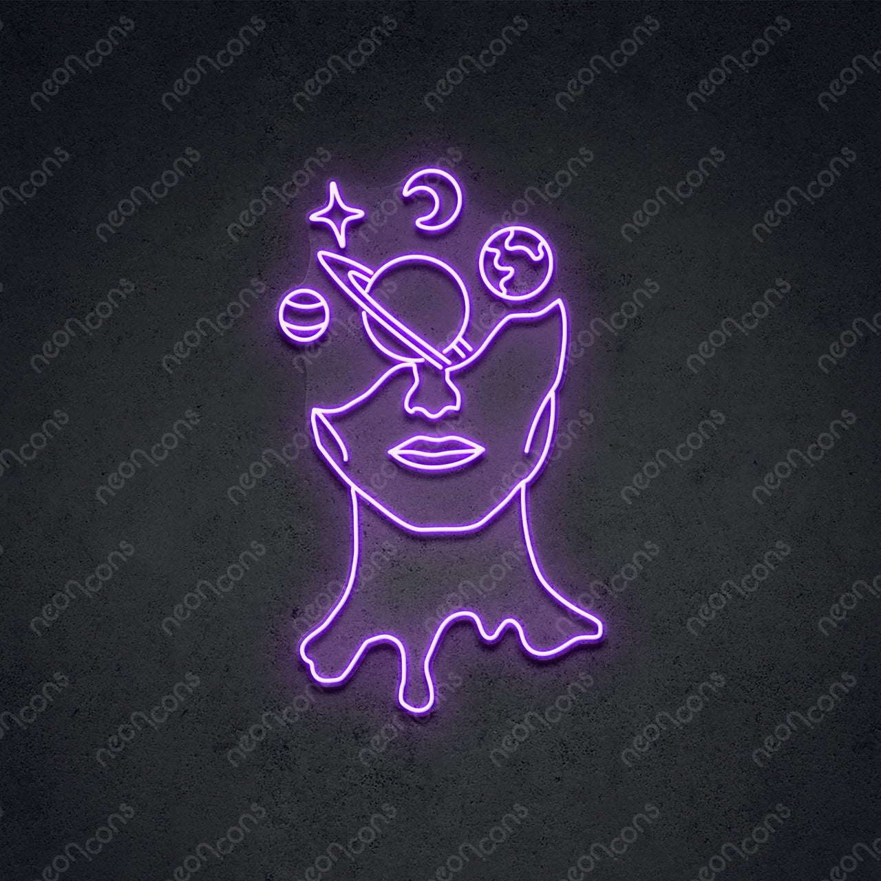 "Galaxy Brain" LED Neon 60cm (2ft) / Purple / LED Neon by Neon Icons