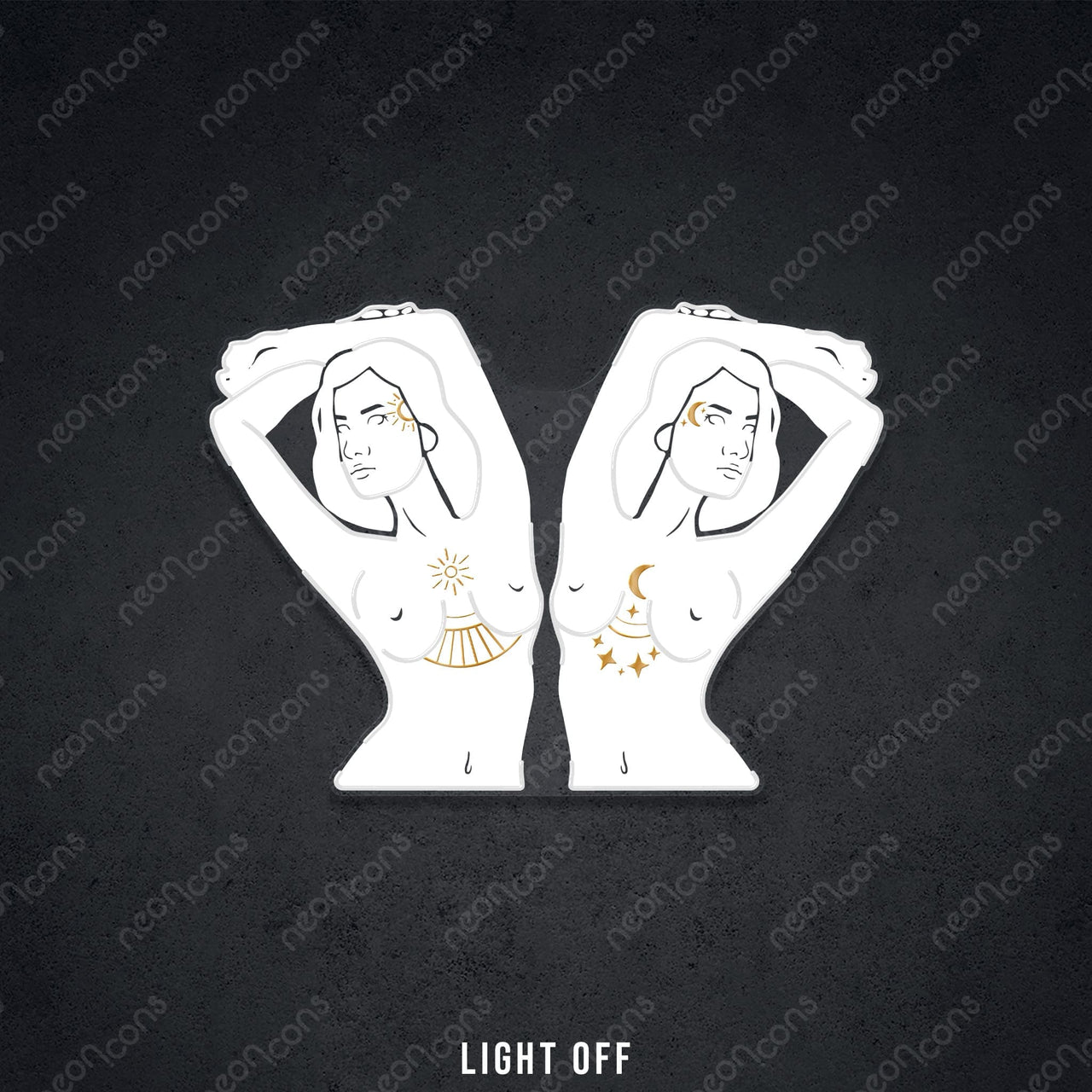 "Gemini Goddess" LED Neon x Print x Reflective Acrylic by Neon Icons