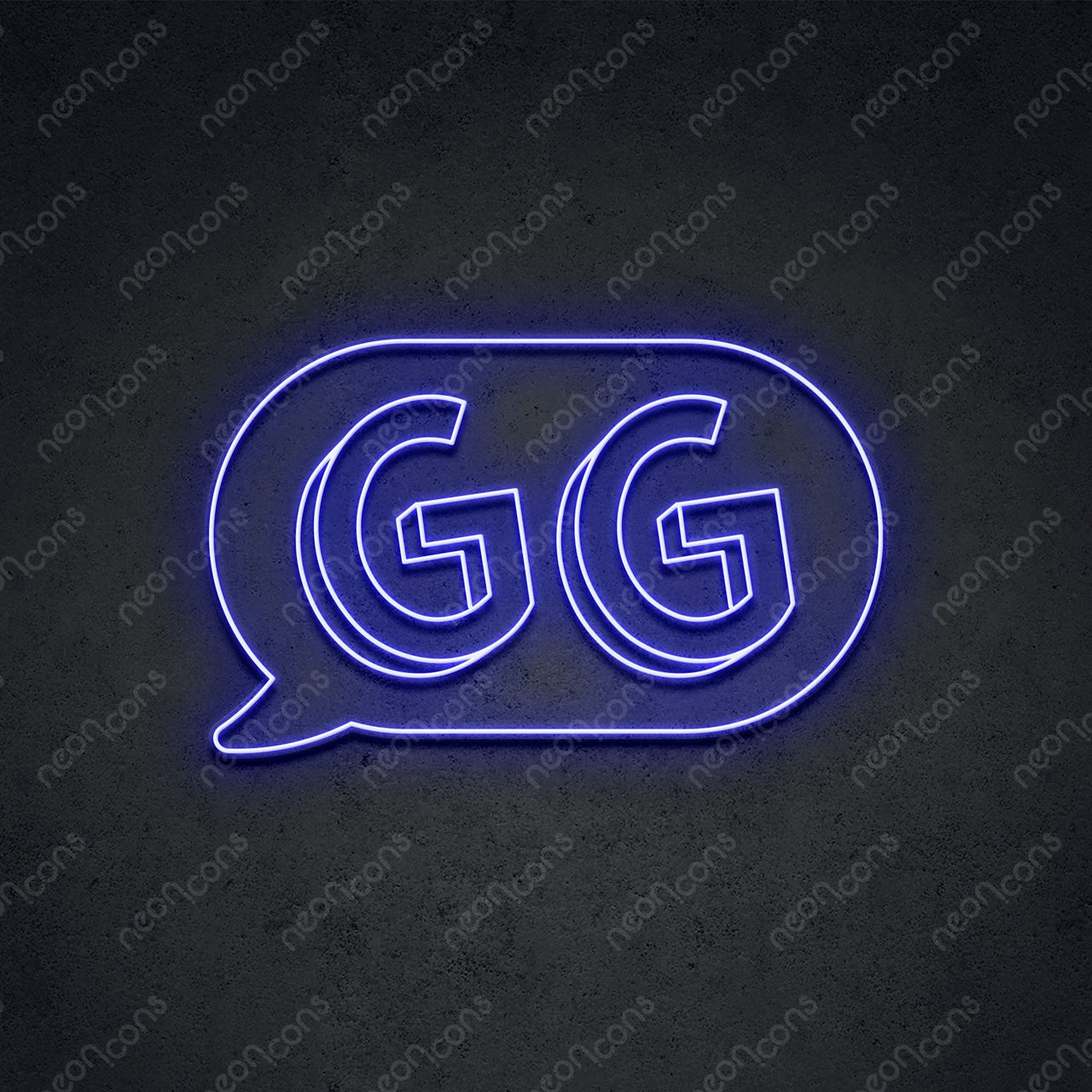 'GG In The Chat' Neon Sign 45cm (1.5ft) / Blue / LED by Neon Icons
