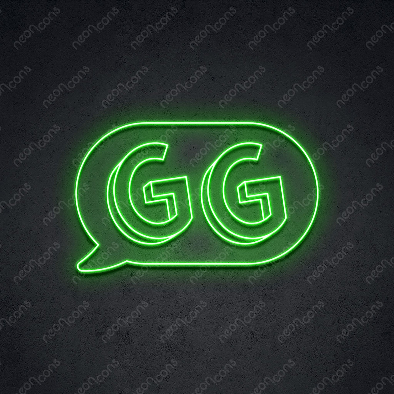 'GG In The Chat' Neon Sign 45cm (1.5ft) / Green / LED by Neon Icons