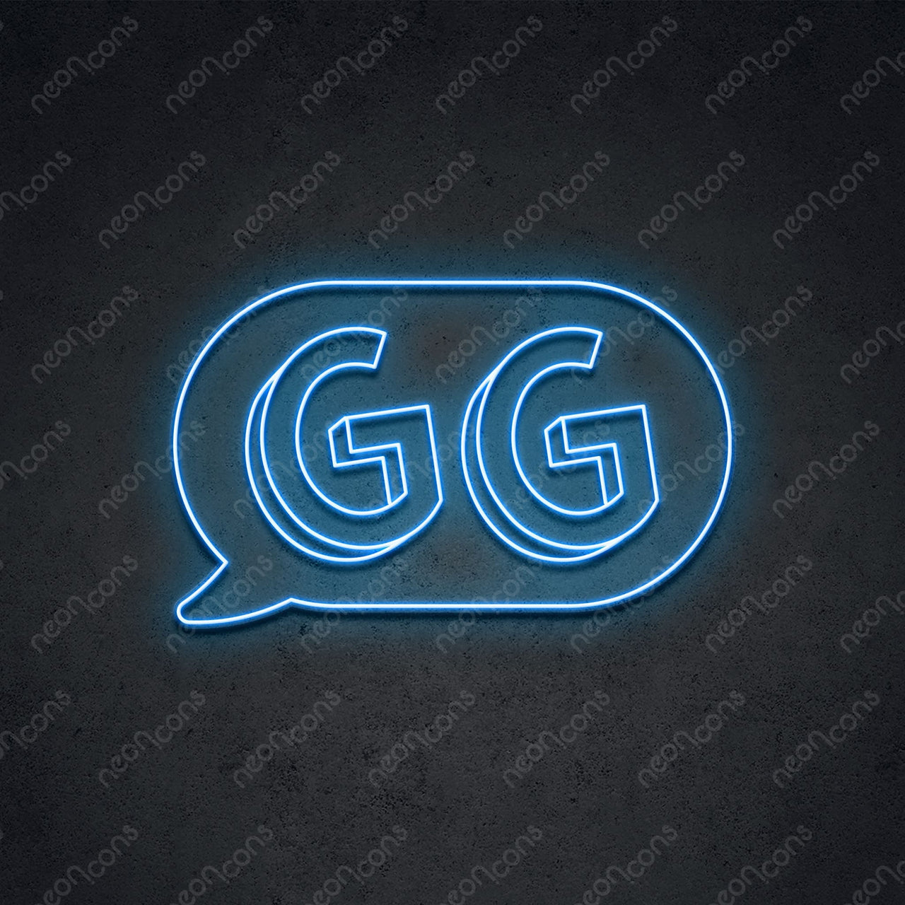 'GG In The Chat' Neon Sign 45cm (1.5ft) / Ice Blue / LED by Neon Icons