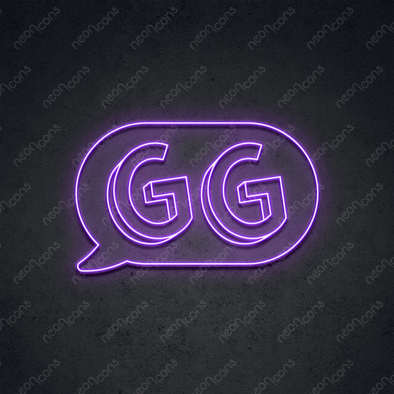 'GG In The Chat' Neon Sign 45cm (1.5ft) / Purple / LED by Neon Icons
