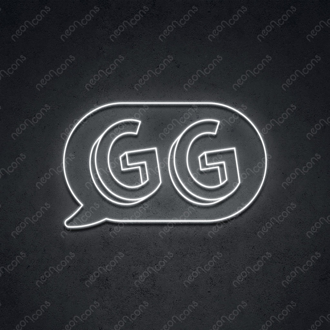 'GG In The Chat' Neon Sign 45cm (1.5ft) / White / LED by Neon Icons