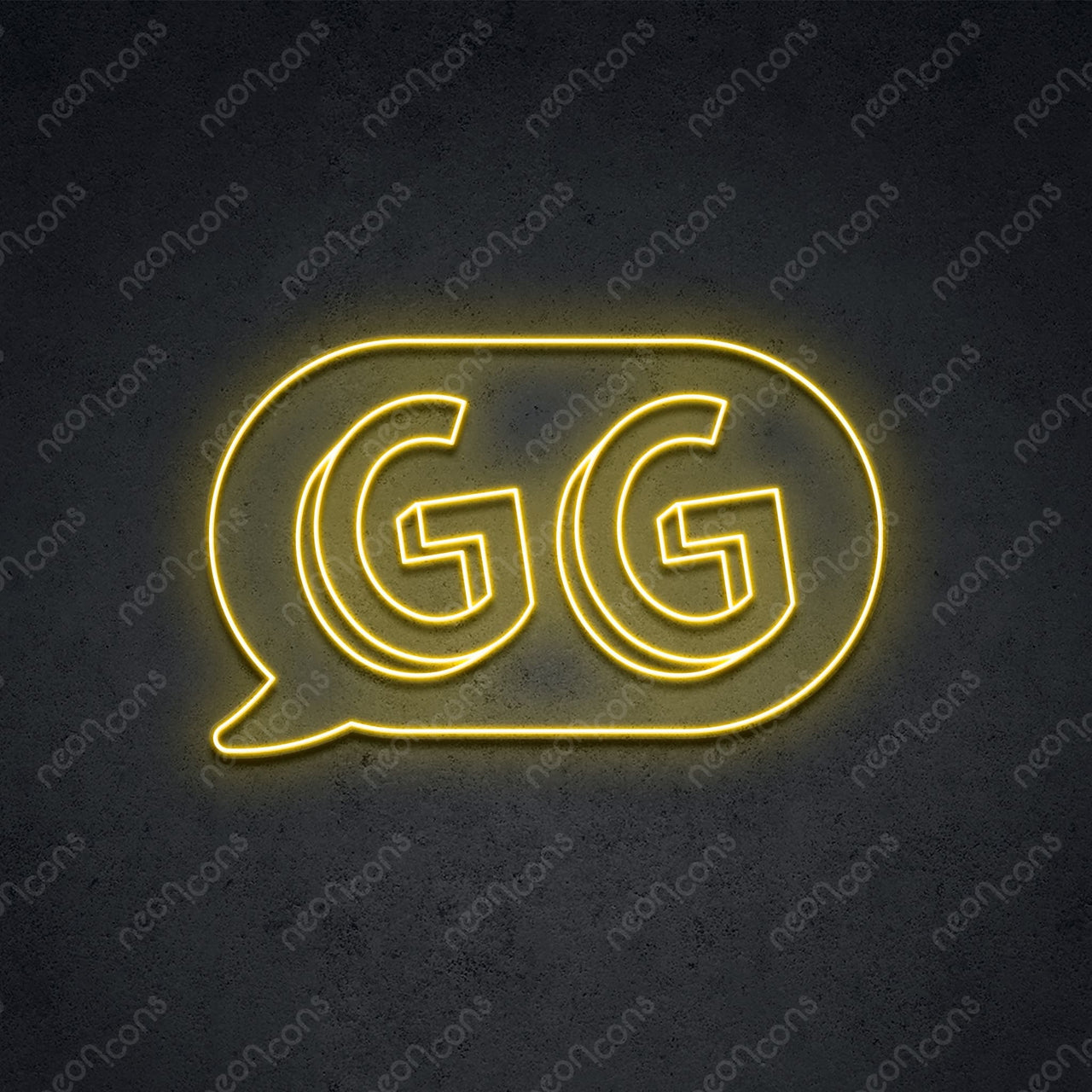 'GG In The Chat' Neon Sign 45cm (1.5ft) / Yellow / LED by Neon Icons
