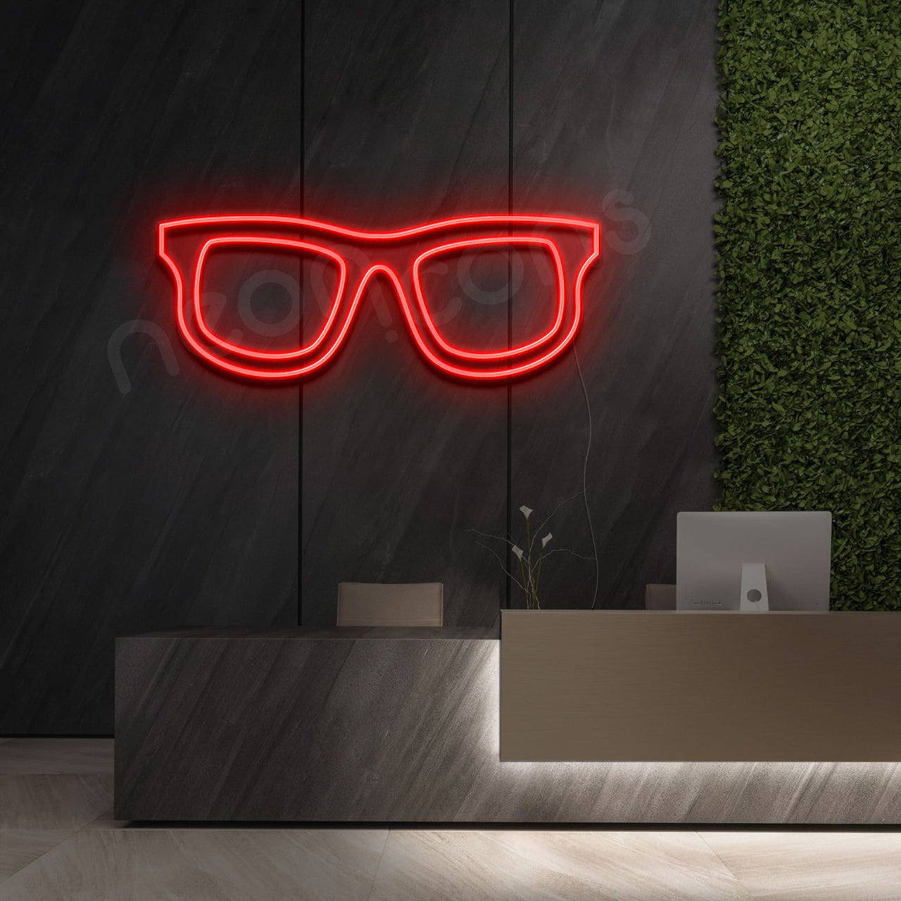 "Glasses" Neon Sign 40cm (1.3ft) / Red / LED by Neon Icons