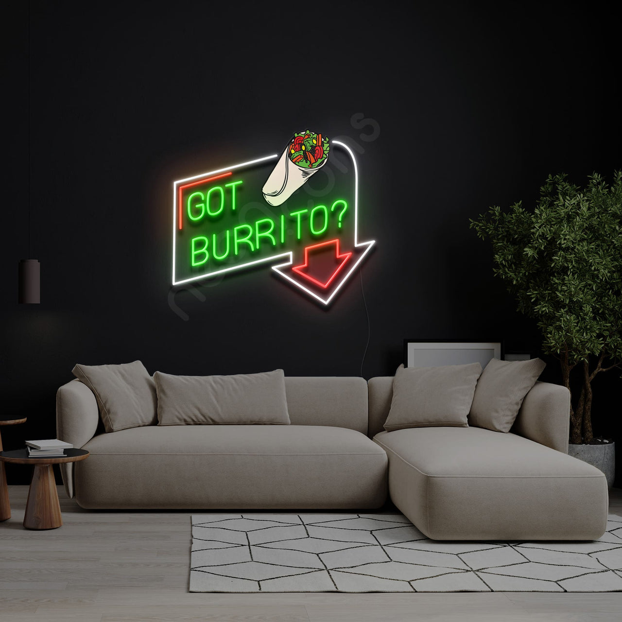 "Got Burrito" LED Neon x Acrylic Print by Neon Icons