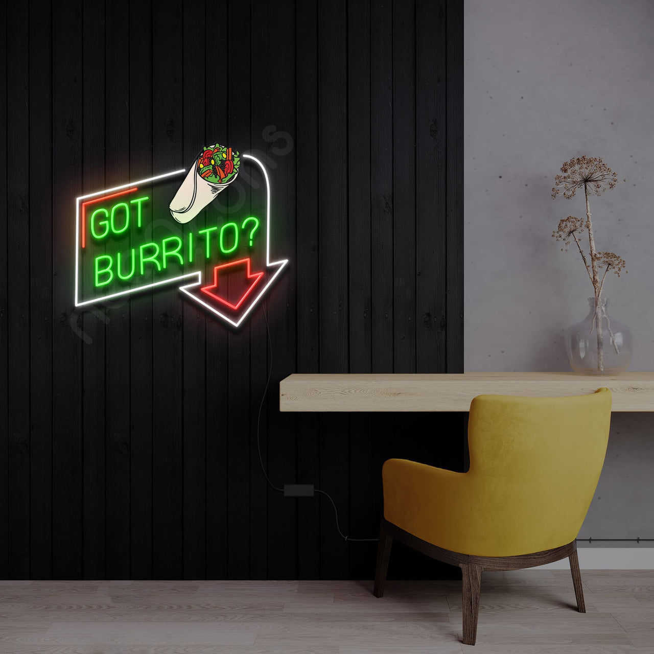 "Got Burrito" LED Neon x Acrylic Print by Neon Icons