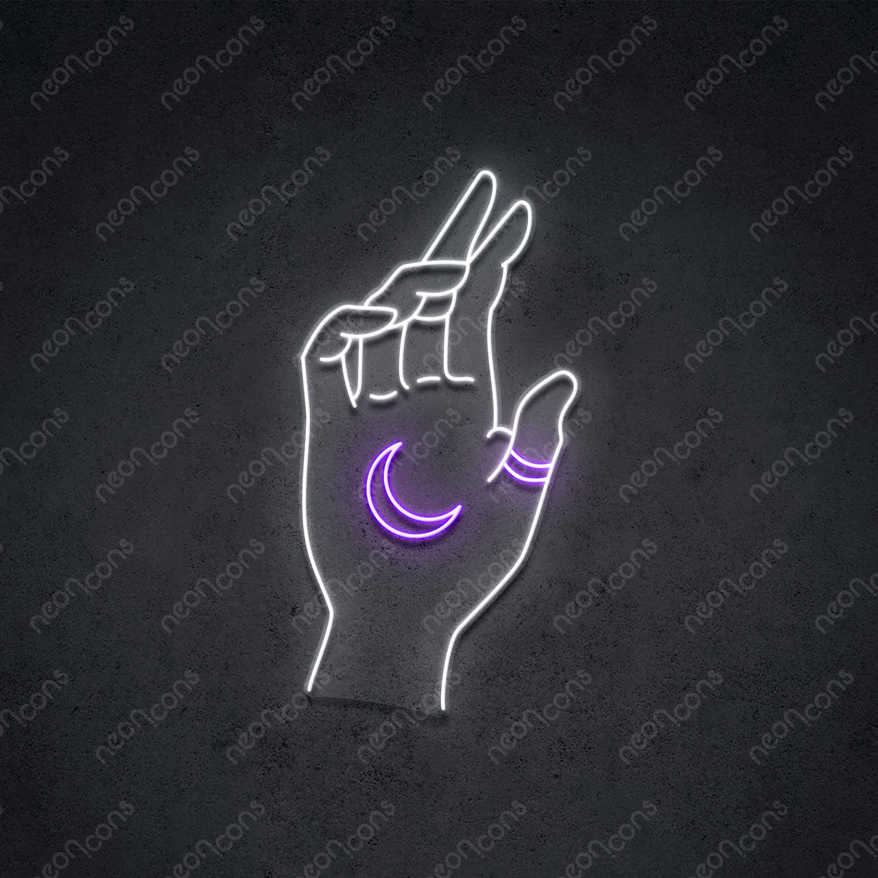 "Hand of Manifestation" LED Neon 60cm (2ft) / Purple / LED Neon by Neon Icons