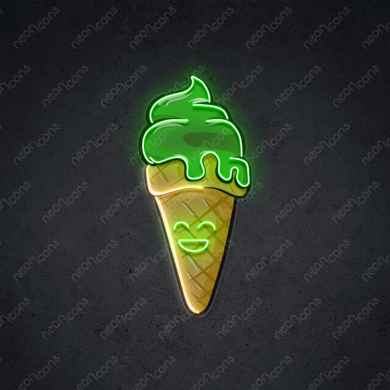 "Happycream Cone" LED Neon x Print 45cm (1.5ft) / Green / LED Neon x Print by Neon Icons