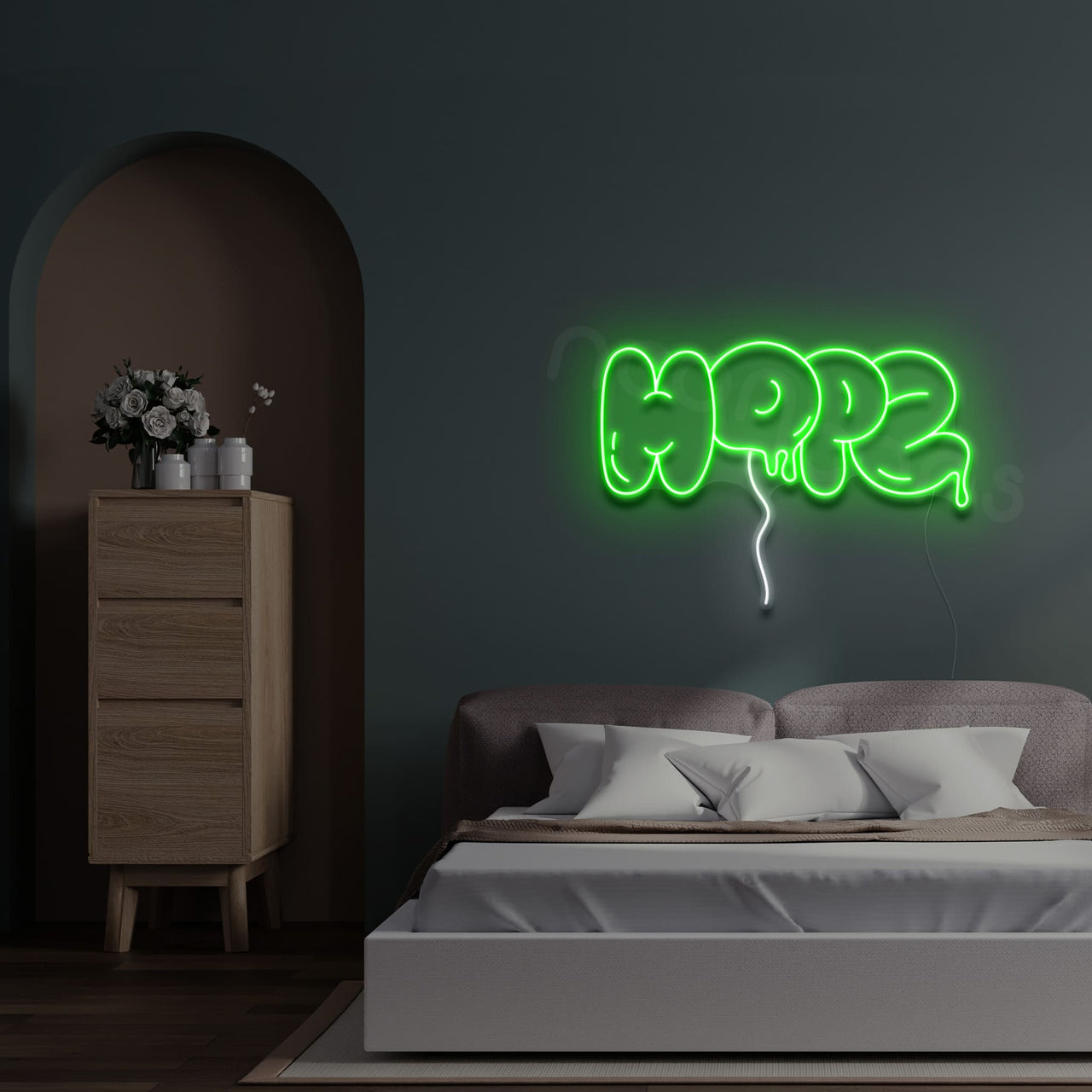 "Hope" Neon Sign 60cm (2ft) / Green / LED by Neon Icons