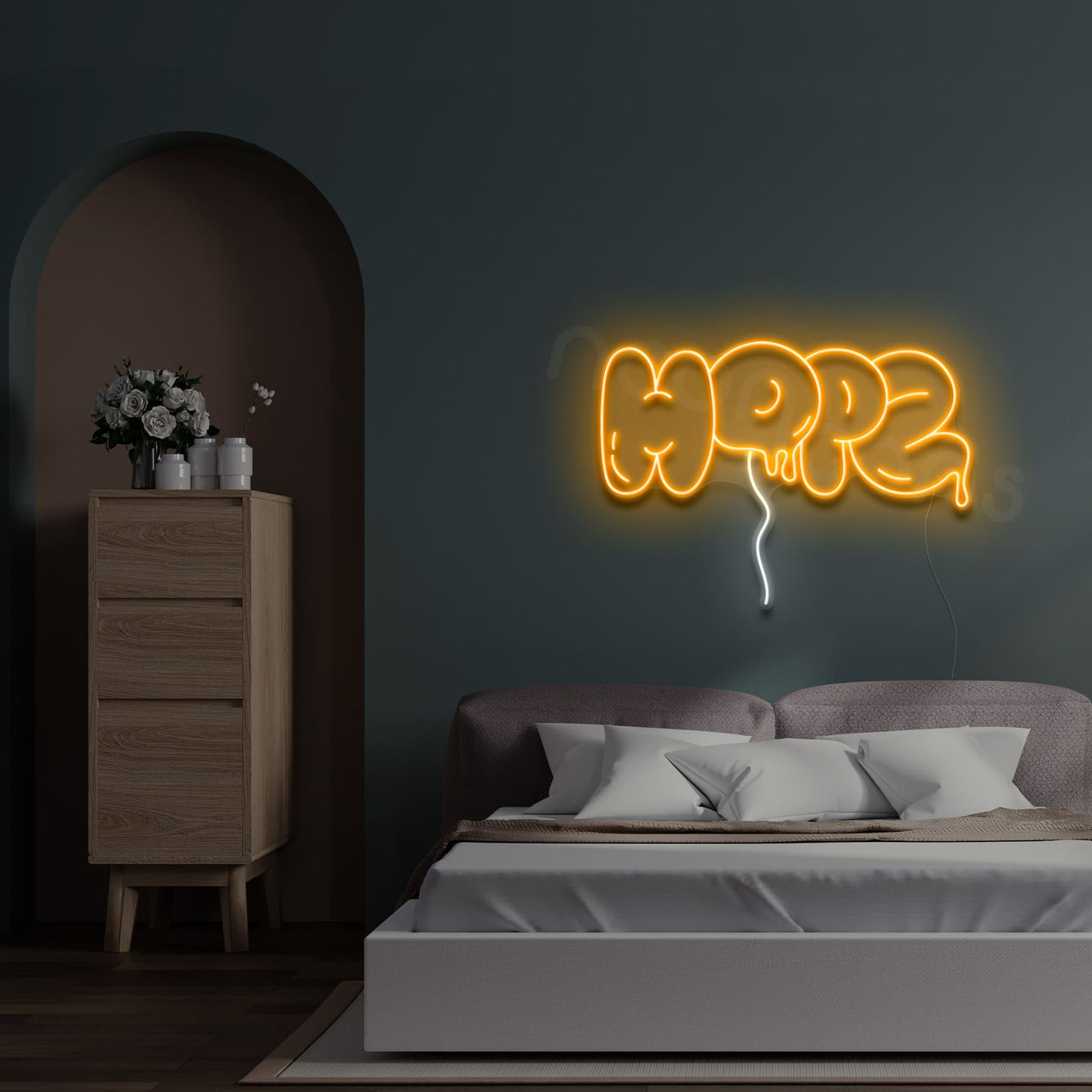 "Hope" Neon Sign 60cm (2ft) / Orange / LED by Neon Icons