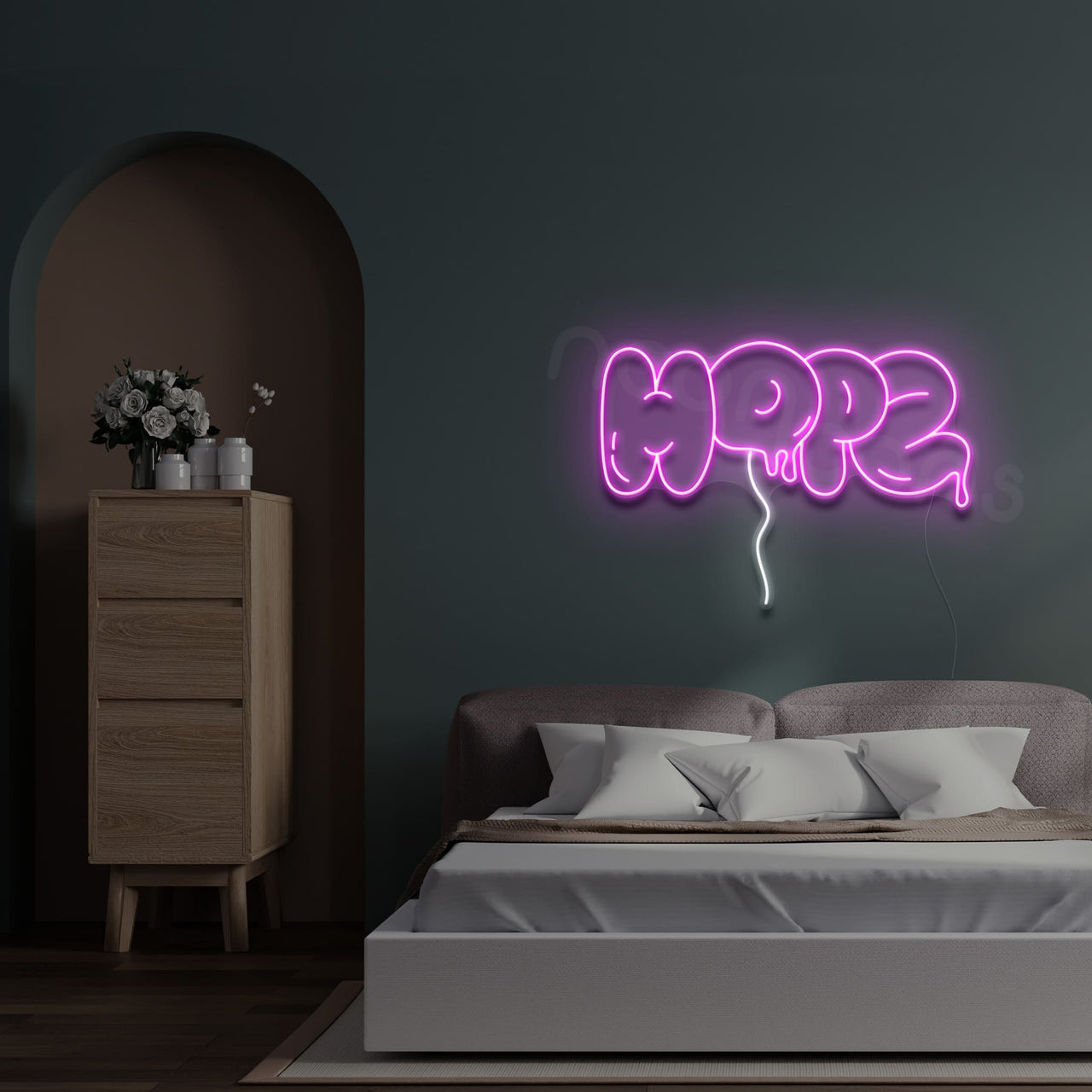 "Hope" Neon Sign 60cm (2ft) / Pink / LED by Neon Icons
