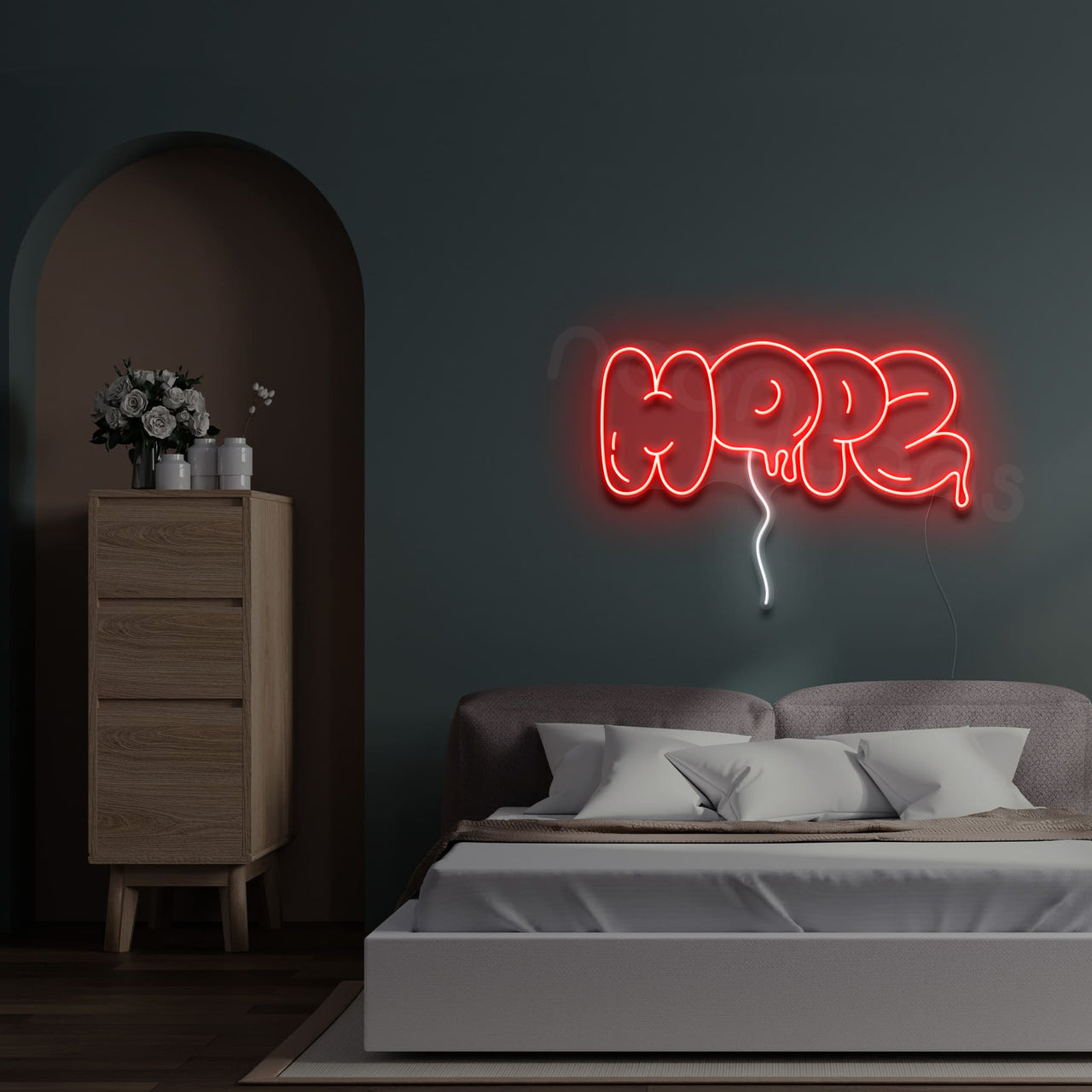 "Hope" Neon Sign 60cm (2ft) / Red / LED by Neon Icons