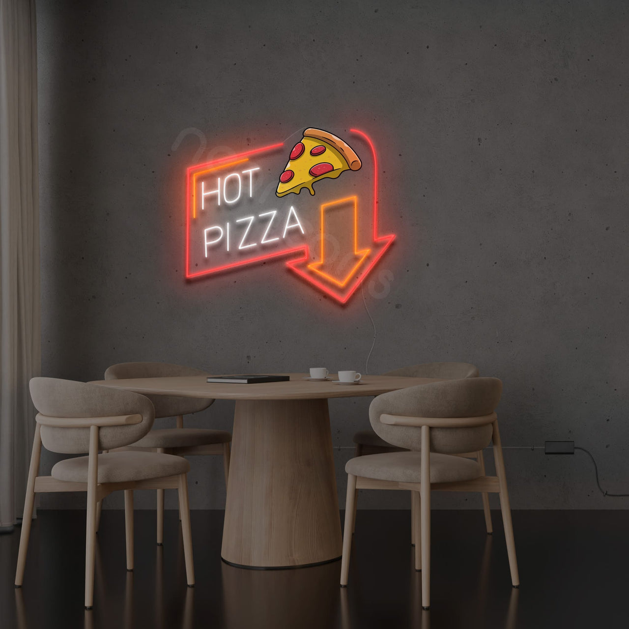 "Hot Pizza" LED Neon x Acrylic Print by Neon Icons