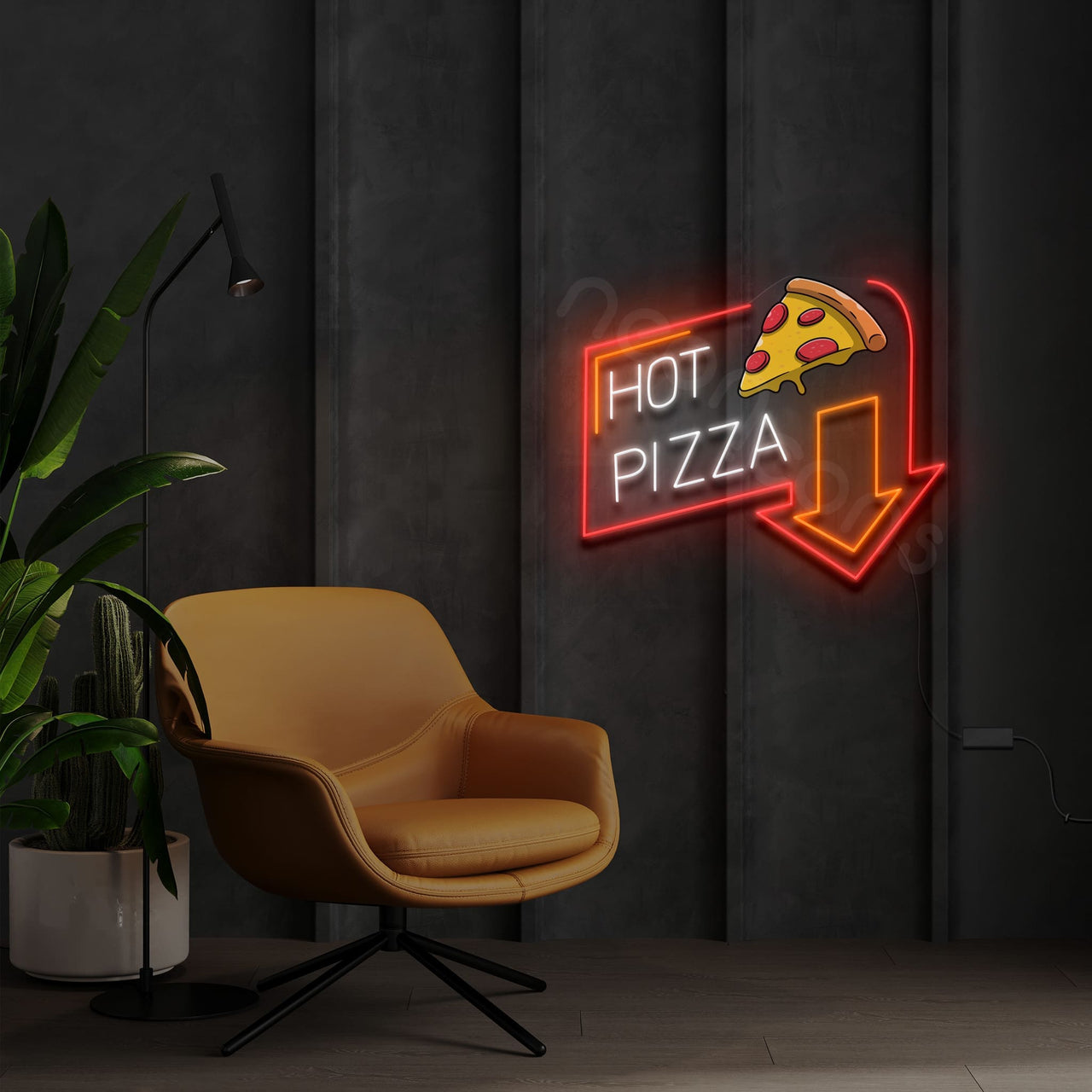 "Hot Pizza" LED Neon x Acrylic Print by Neon Icons