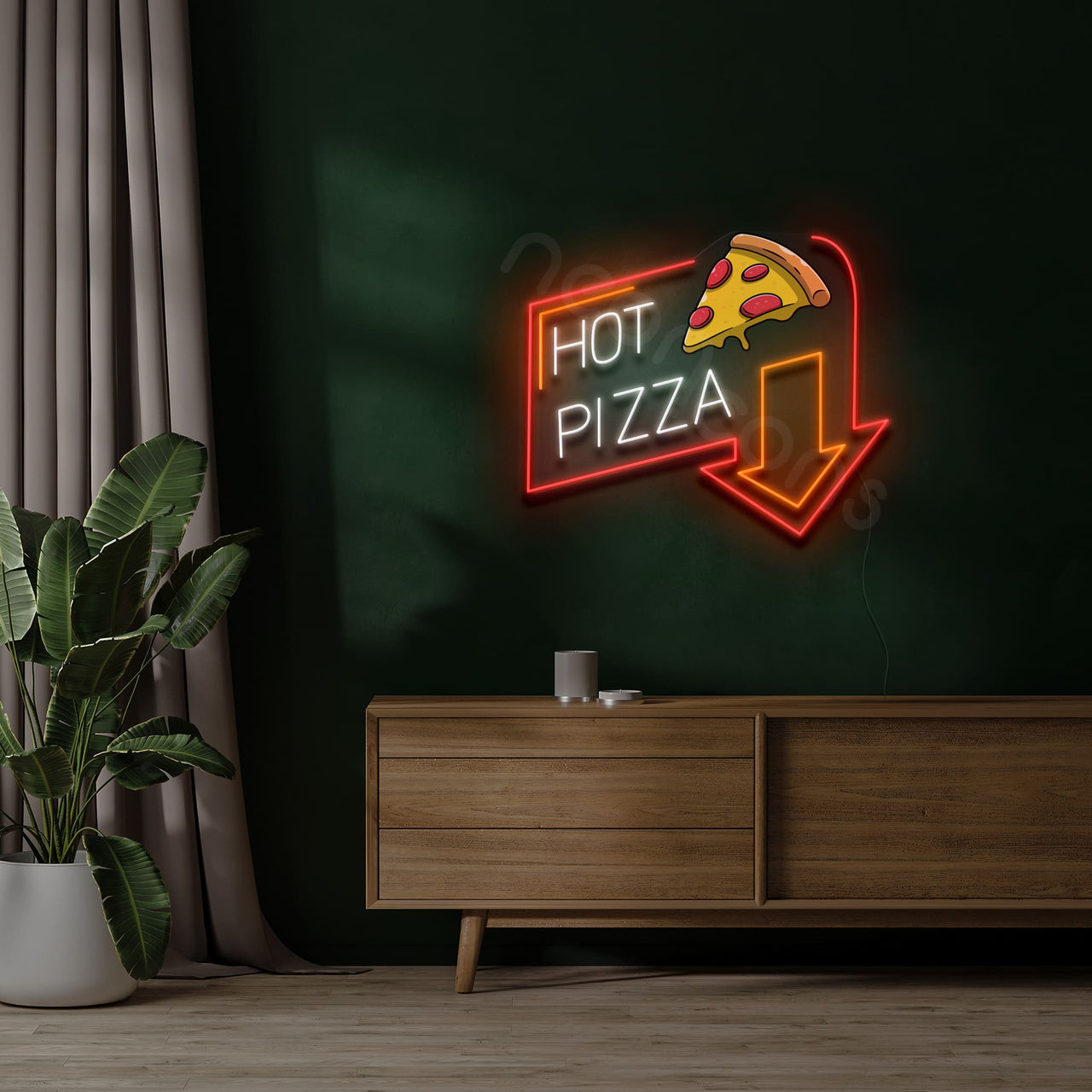 "Hot Pizza" LED Neon x Acrylic Print by Neon Icons