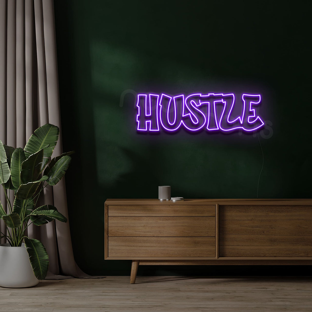 "Hustle" Neon Sign by Neon Icons