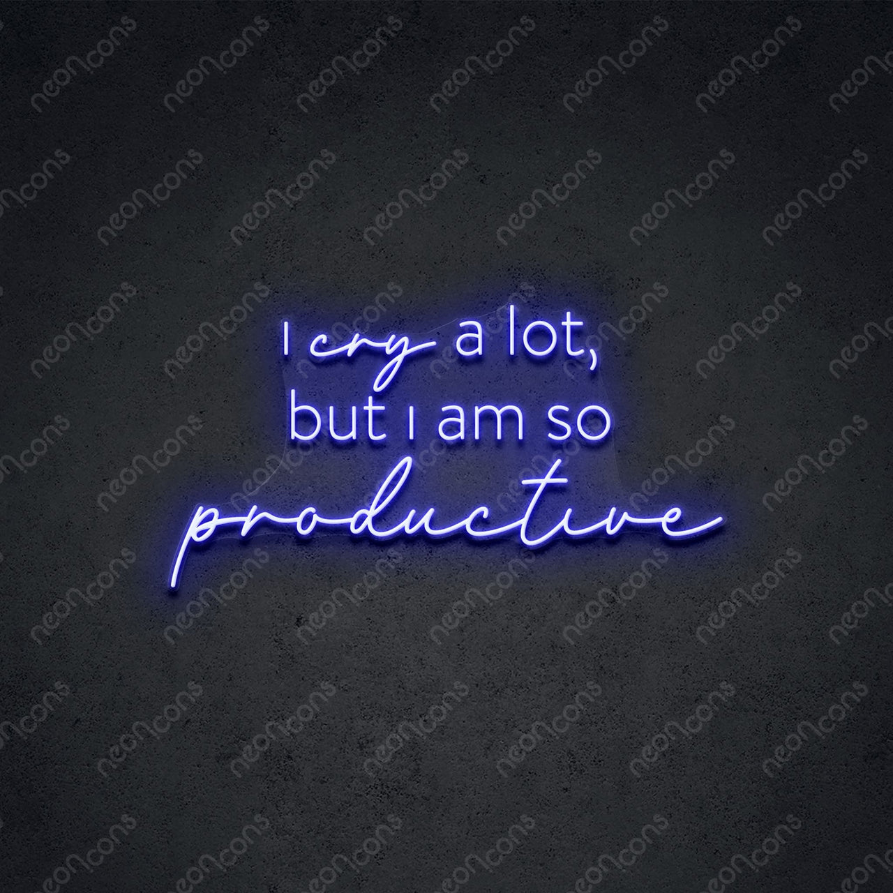 "I Am So Productive" Neon Sign 60cm (2ft) / Blue / LED Neon by Neon Icons