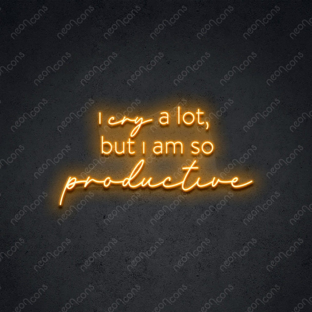 "I Am So Productive" Neon Sign 60cm (2ft) / Orange / LED Neon by Neon Icons