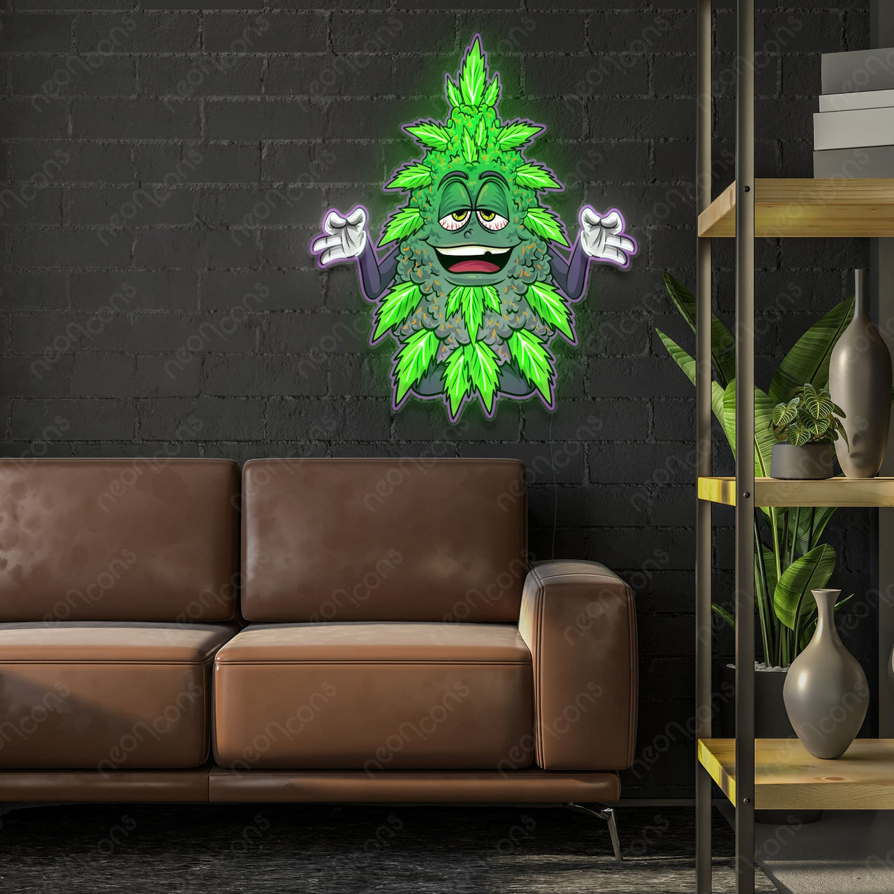 "Kush Bush" LED Neon x Print by Neon Icons