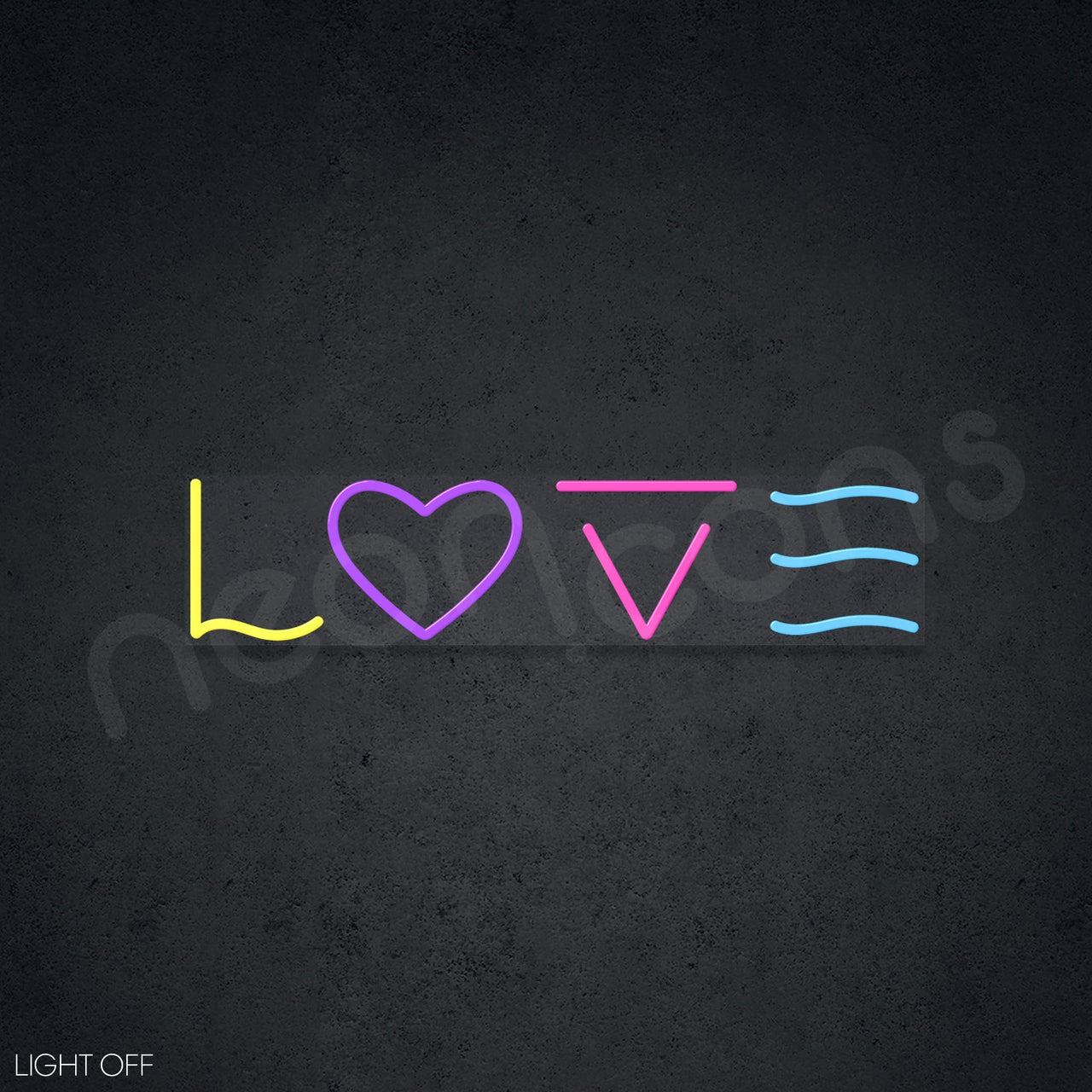 "L O V E" Multicolour Neon Sign by Neon Icons