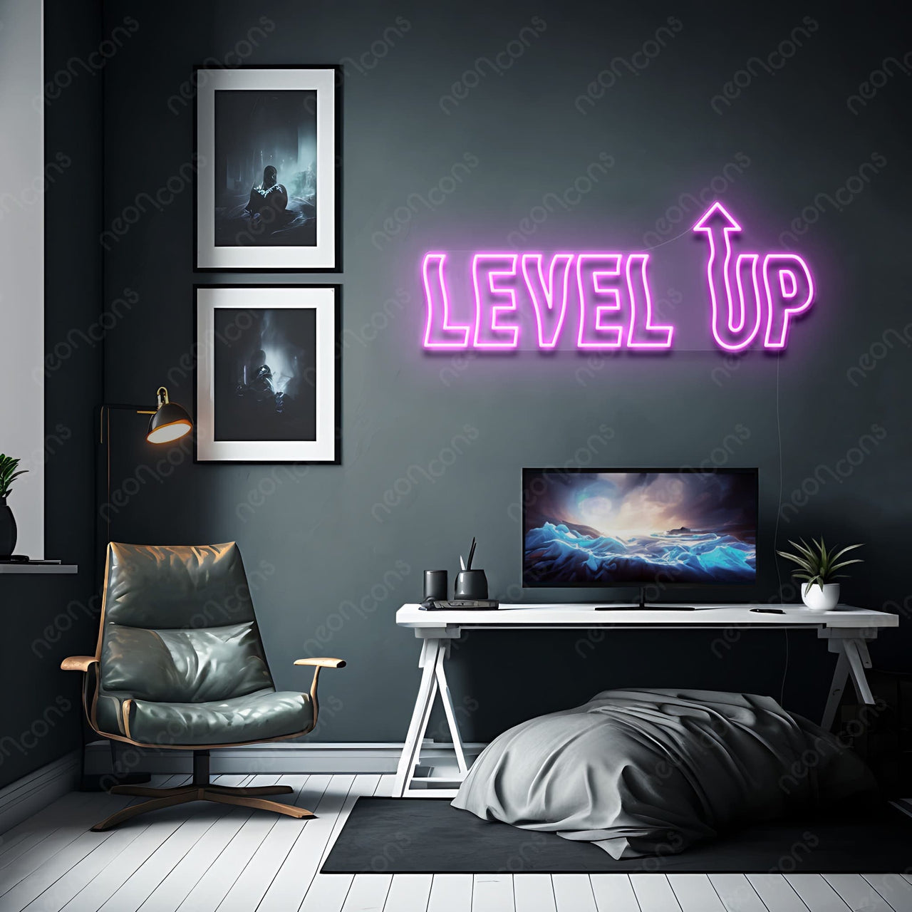 "Level Up" LED Neon by Neon Icons